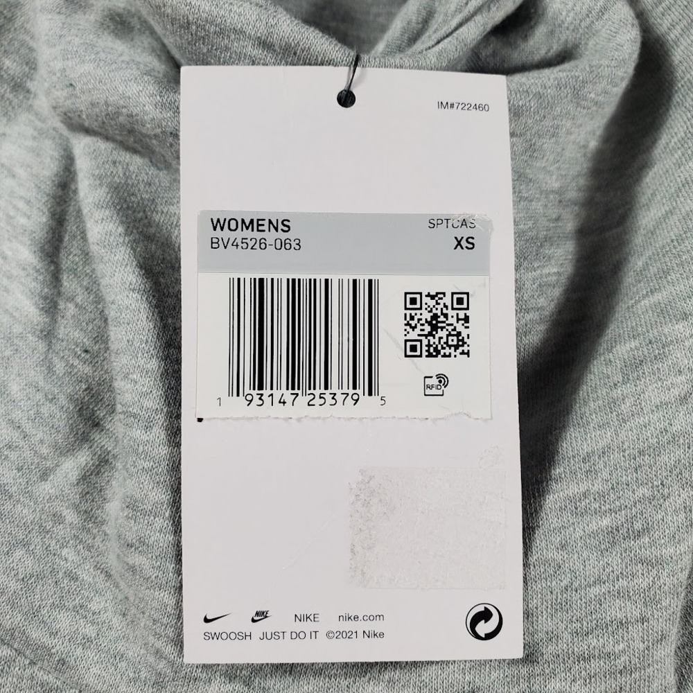 NWT Nike Sportswear Womens XS / Youth XL Funnel-Neck Fleece Pullover Hoodie Grey - Picture 11 of 14